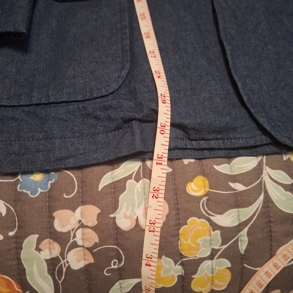 Haband Travelers 100% Cotton Dark Blue Denim Jacket Blazer - Picture 6 of 12
